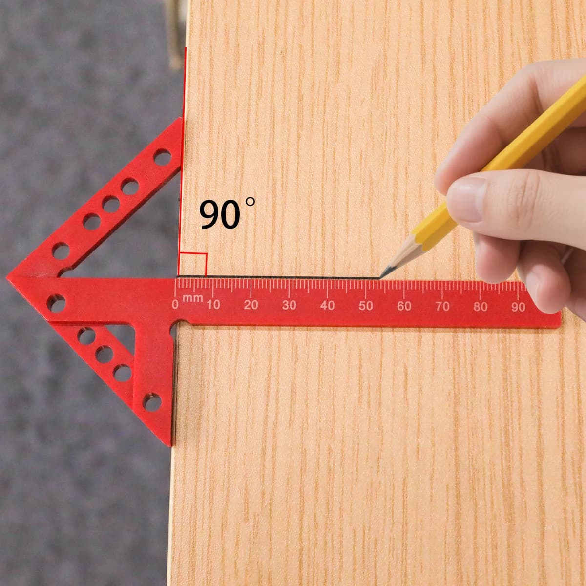 Пластиковая линейка для поиска центра с метками 45° и 90°
