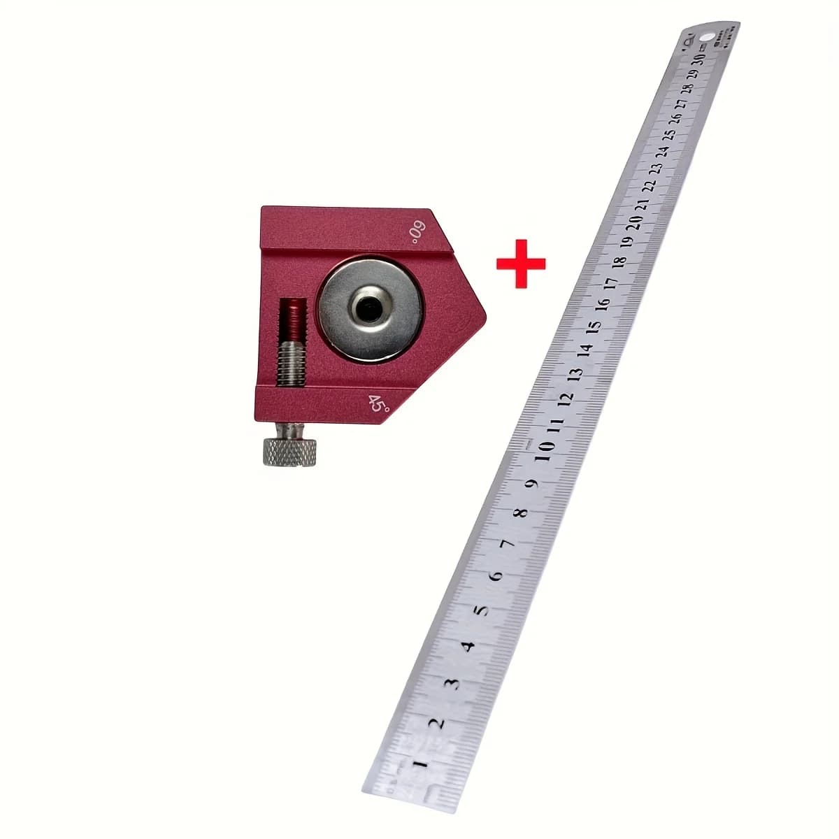 Комбинированный столярный угольник 0-300 мм с гравированной шкалой